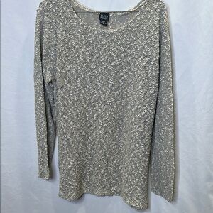 Eileen Fisher tunic/long sleeve sweater.  Flax/beige color.  Sz M. EUC